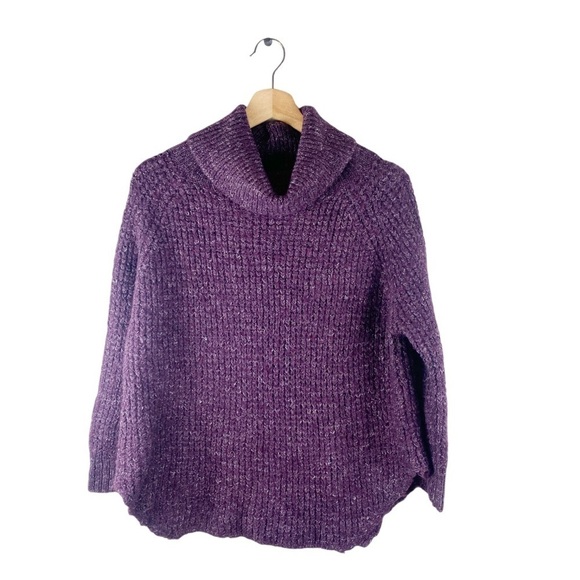 Free People Purple Cowl Neck Sweater - Picture 2 of 7
